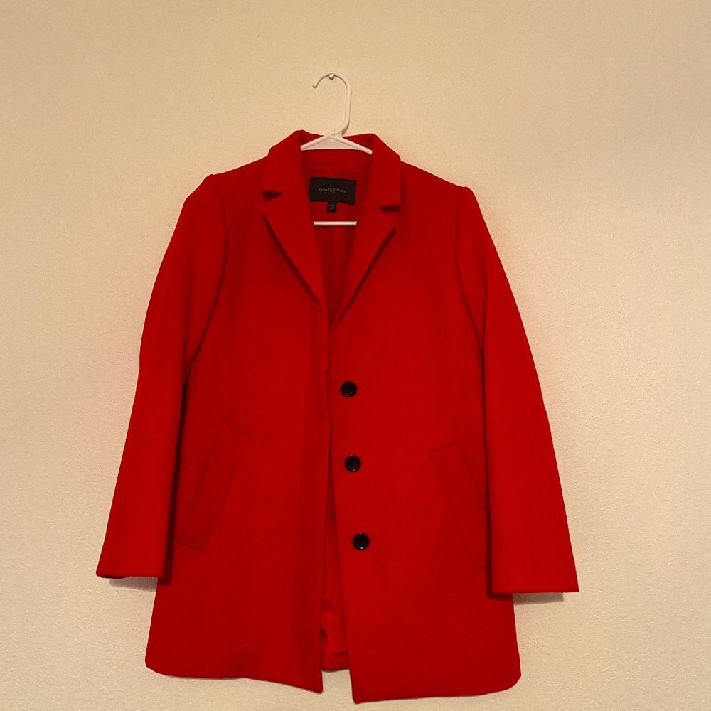 Banana Republic Dress Coat | Red | Women's XS Petite